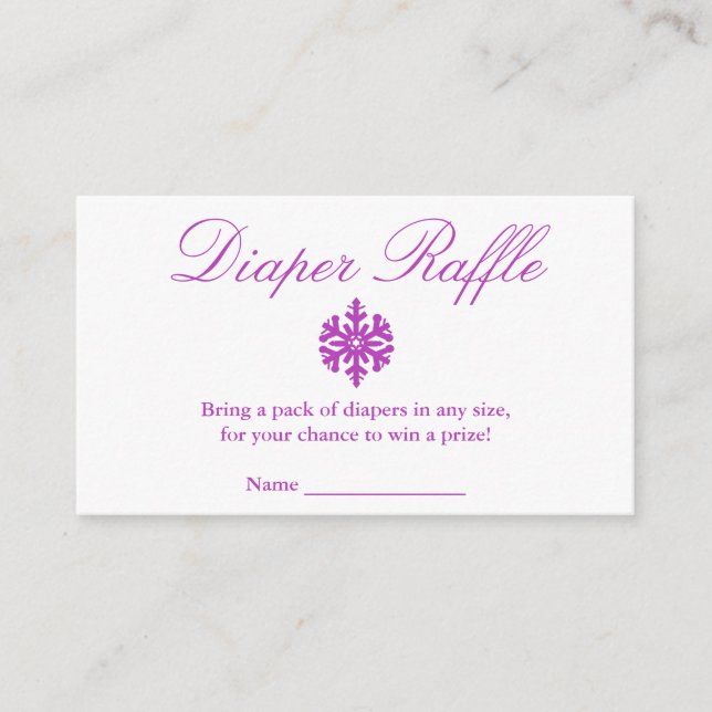 Recepción Tarjeta Baby Shower Diaper Raffle para copas de ni (Anverso)