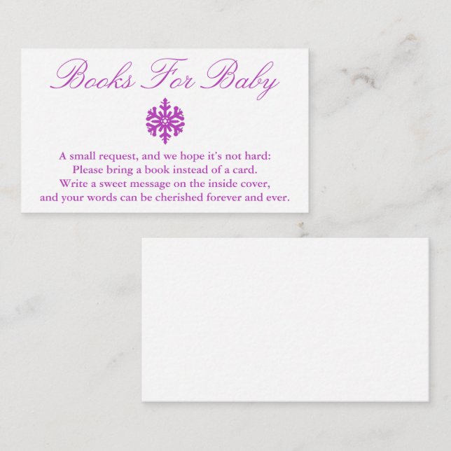 Recepción Tarjeta Baby Shower para bebé copo de nieve para i (Anverso / Reverso)