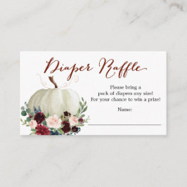 Recepción Tarjeta Baby Shower Raffle de calabaza de otoño