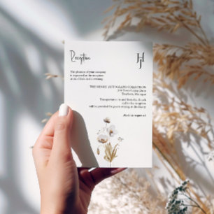 Recepción Tarjeta Boho Floral de gabinete - Detalles del Bod