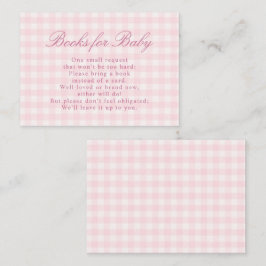 Recepción Tarjeta clásica de sobre de gingham rosa para baby