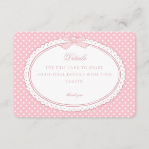 Recepción Tarjeta con detalles de lazo Coquette de gingham r