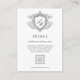 Recepción Tarjeta con detalles de monograma de cresta de flo