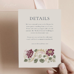 Recepción Tarjeta con detalles florales Art Nouveau de color