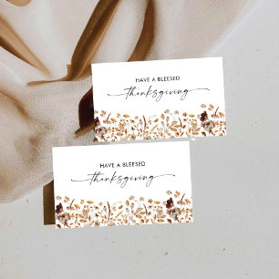 Recepción Tarjeta de Acción de Gracias de Hojas de Otoño