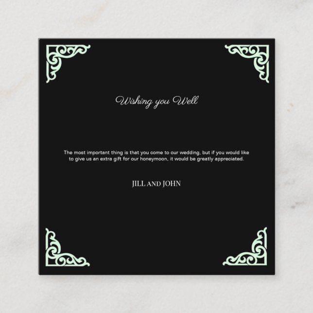 Recepción Tarjeta de acompañamiento de boda (Anverso)