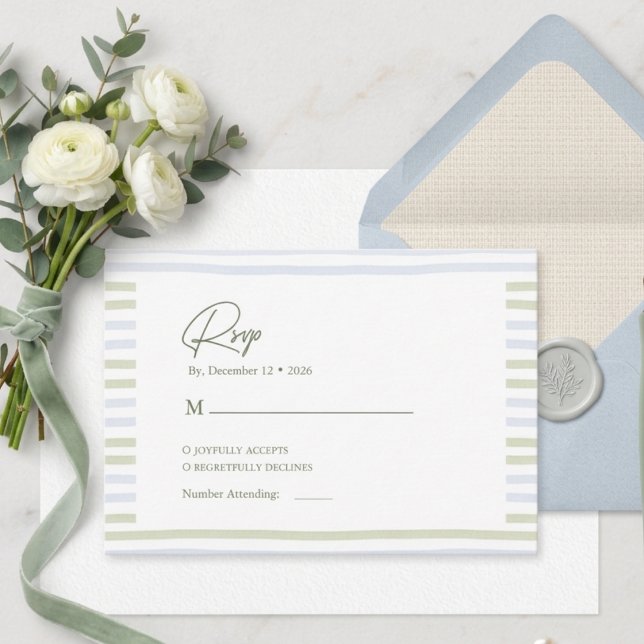 Recepción Tarjeta de acompañamiento de boda con lazo de raya (Subido por el creador)
