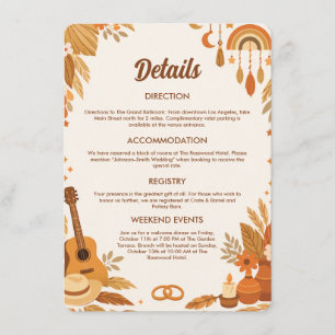 Recepción Tarjeta de acompañamiento de boda con vibraciones