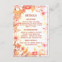 Tarjeta de acompañamiento de boda Retro de los 70