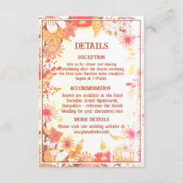 Recepción Tarjeta de acompañamiento de boda Retro de los 70