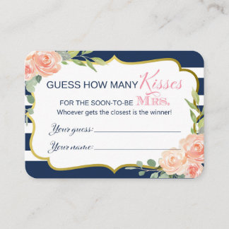 Recepción Tarjeta de adivinación de cuántos besos