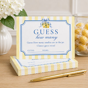 Recepción Tarjeta de adivinanza para baby shower neutral con