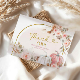 Recepción Tarjeta de agradecimiento a la Calabaza Floral Ros