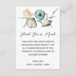 Recepción Tarjeta de agradecimiento de Baby Shower Under Sea