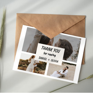 Recepción Tarjeta de agradecimiento de boda con foto de tipo