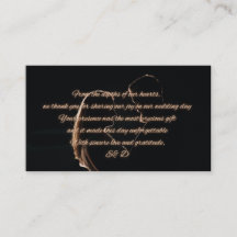 Tarjeta de agradecimiento de boda con foto oscura
