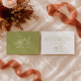 Recepción Tarjeta de agradecimiento de boda de calabaza verd
