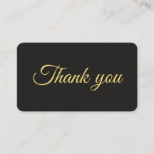 Tarjeta de agradecimiento de Boda negro y dorado m