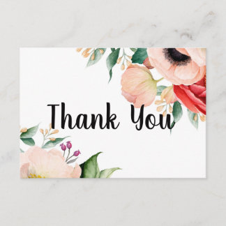 Recepción Tarjeta de agradecimiento de Boho Peony Baby Showe