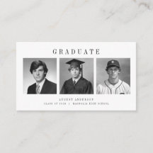 Tarjeta de agradecimiento de graduación con collag