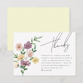 Recepción Tarjeta de agradecimiento de moda Wildflowers Baby