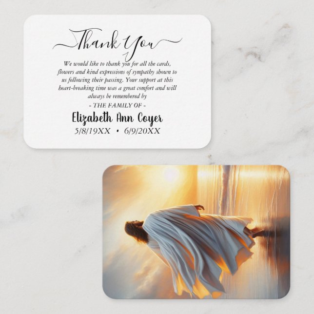 Recepción Tarjeta de agradecimiento memorial personalizable (Anverso / Reverso)