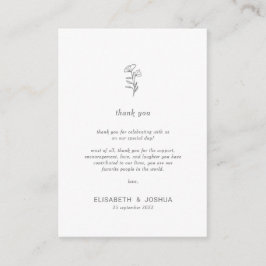 Recepción Tarjeta de agradecimiento minimalista clásica simp