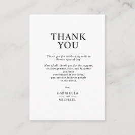 Recepción Tarjeta de agradecimiento minimalista clásica simp