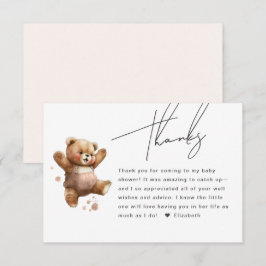 Recepción Tarjeta de agradecimiento para baby shower del osi
