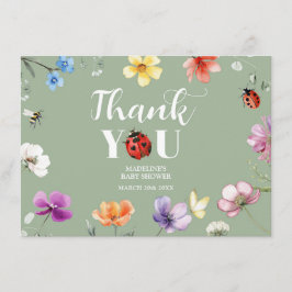 Recepción Tarjeta de agradecimiento para baby shower Wildflo