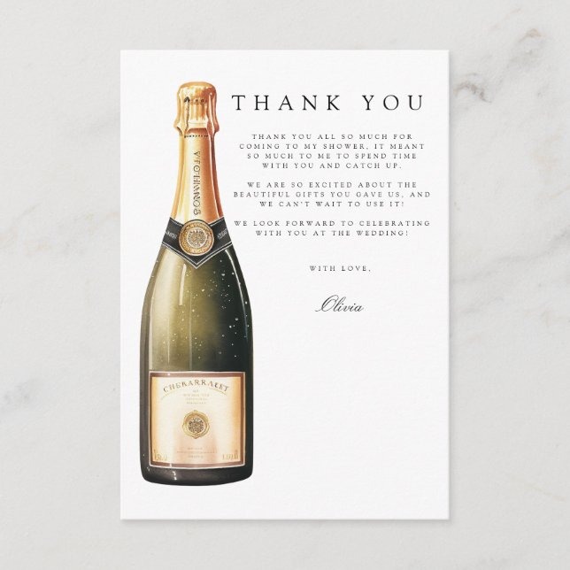 Recepción Tarjeta de agradecimiento para Brunch & Bubbly Bri (Anverso)