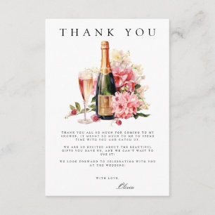 Recepción Tarjeta de agradecimiento para Brunch & Bubbly Bri