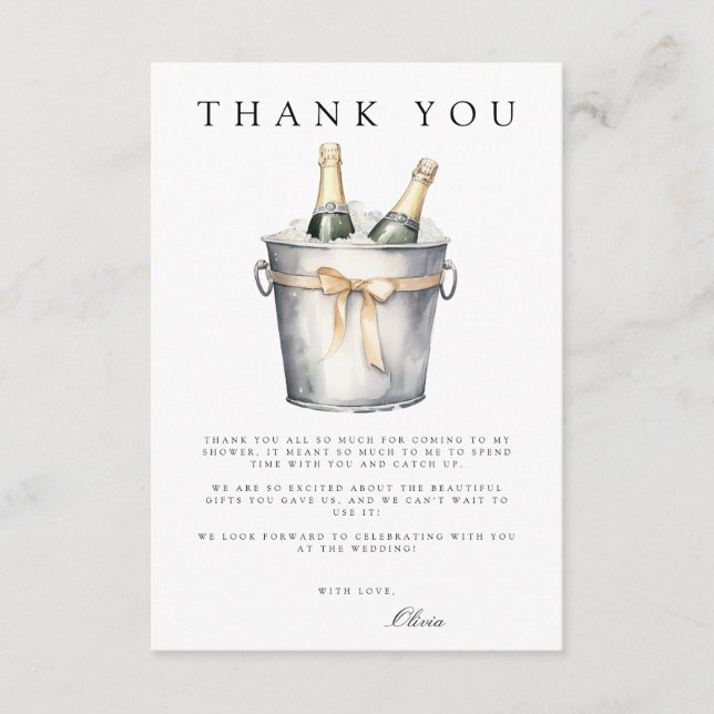 Recepción Tarjeta de agradecimiento para Brunch & Bubbly Bri (Anverso)