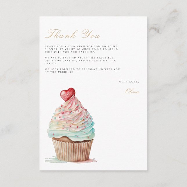 Recepción Tarjeta de agradecimiento para desayuno nupcial y  (Anverso)