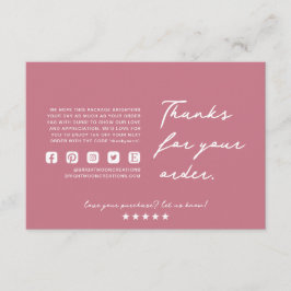 Recepción Tarjeta de agradecimiento para pequeñas empresas -