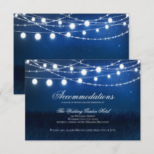 Recepción Tarjeta de alojamiento Boda Blue Night & Lights