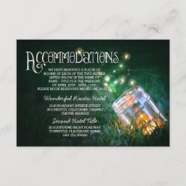 Recepción tarjeta de alojamiento boda de las luciérnagas de