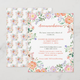 Recepción Tarjeta de alojamiento Boda Floral Primavera Flore