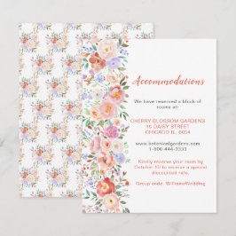 Recepción Tarjeta de alojamiento Boda Floral Primavera Flore