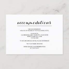 Recepción Tarjeta de alojamiento Boda simple y elegante