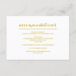 Recepción Tarjeta de alojamiento Boda simple y elegante