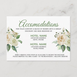 Recepción tarjeta de alojamiento con acuarela floral Rosa Cr