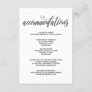 Recepción Tarjeta de alojamiento de boda rústica moderna