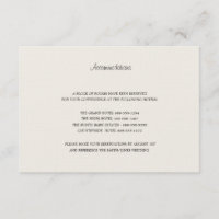 Tarjeta de alojamiento de color crema