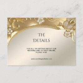 Recepción Tarjeta De Alojamiento De Detalle Ornate De Oro