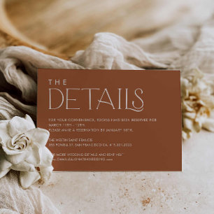 Recepción Tarjeta De Alojamiento De Detalles Del Boda Mínimo