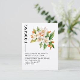 Recepción Tarjeta de alojamiento de flor de naranja