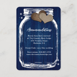 Recepción Tarjeta de alojamiento de madera Rustic Blue Mason