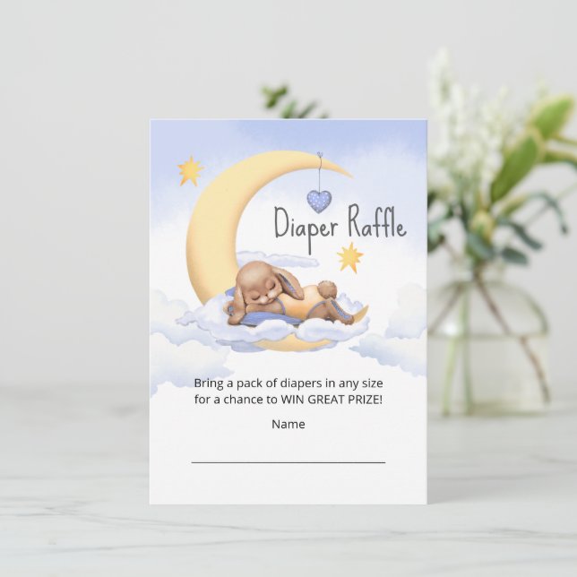 Recepción Tarjeta de alojamiento Ducha de bebé Diaper Raffle (Anverso de pie)