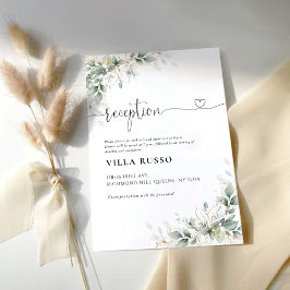 Recepción Tarjeta de Alojamiento Eucalyptus Floral Wedding